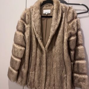 Heartloom Faux Fur Teddy Jacket in Light Brown